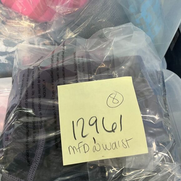 Nike Womens Dri Fit Leggings Purple Black Mid Rise Just Dot It Workout Gym Small - Picture 11 of 12